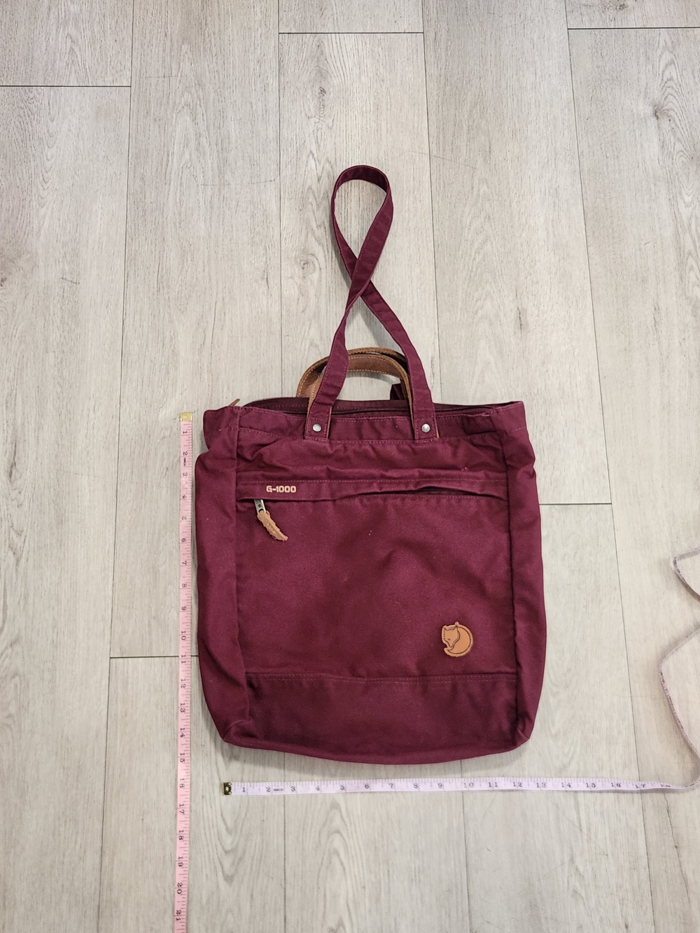 Fjallraven Totepack No 1 Maroon Burgundy G-1000 Leather Convertible Bag - Picture 2 of 7